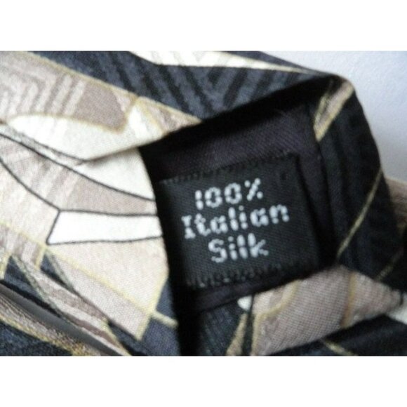 Vintage Men’s ZYLOS George Machado Geometric Tie 100% Italian Silk Made In USA - Picture 3 of 4